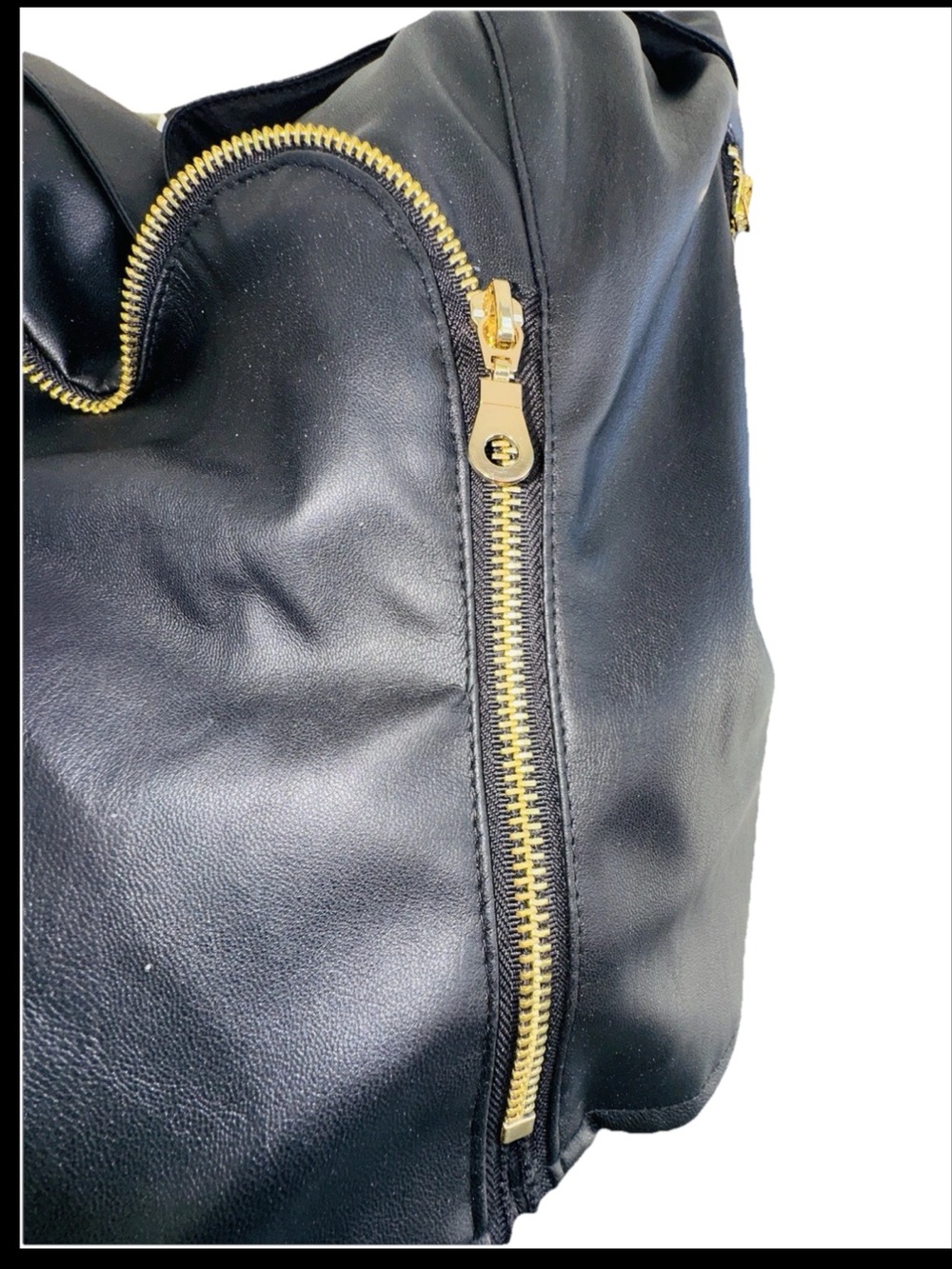 Ashley Stewart Curvy Girl Faux Leather Bustier CropTop Black Gold Hardware 4X - Picture 7 of 15